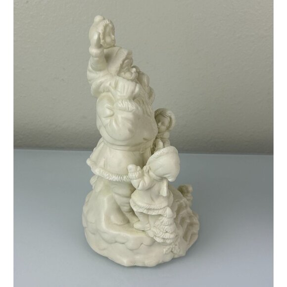 Vintage White Bisque Santa with Children Musical Figure Here Comes Santa Claus - Picture 5 of 12